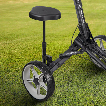 Open Box Caddytek 3 Wheel Golf Push Cart Auto+360 with Swivel Front Wheel
