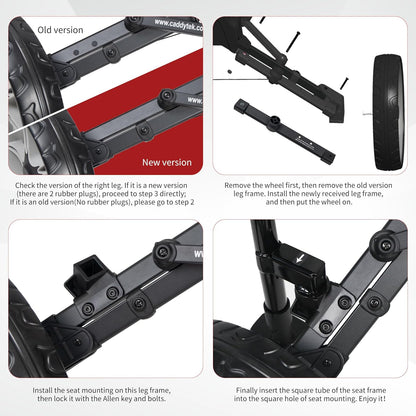 Caddytek Removable Seat for CaddyLite Compact and CaddyLite Auto 360 Series Golf Push Carts